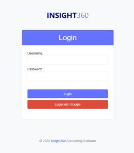 insight360 accounting software login